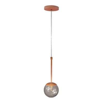 Pendente Globo Esfera De Vidro 12cm - Bronze - Vidro Fumê