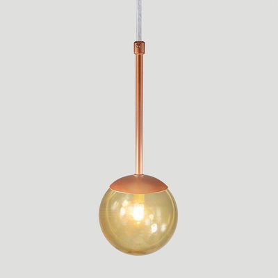 Pendente Globo Esfera De Vidro 12cm - Bronze - Vidro âmbar
