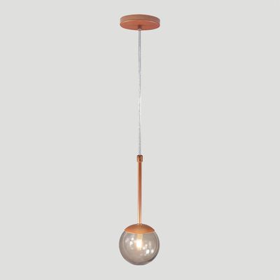 Pendente Globo Esfera De Vidro 12cm - Bronze - Vidro Fumê