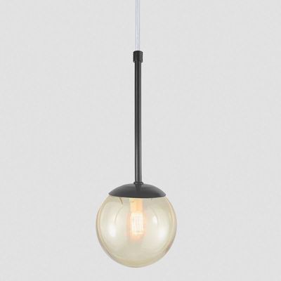 Pendente Globo Esfera De Vidro 12cm - Preto - Vidro âmbar