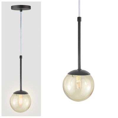 Pendente Globo Esfera De Vidro 12cm - Preto - Vidro âmbar