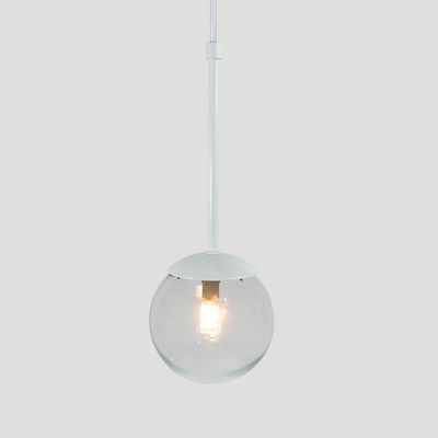 Pendente Globo Esfera De Vidro 12cm - Branco - Vidro Cristal