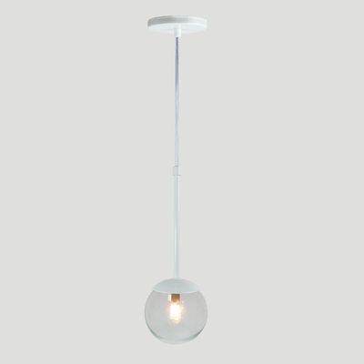 Pendente Globo Esfera De Vidro 12cm - Branco - Vidro Cristal