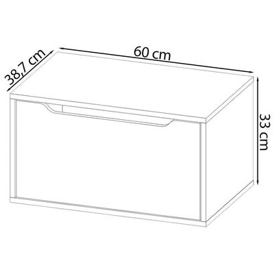Balcao Gabinete 60 Cm 1 Porta Basculante Bn3646 Amendoa Branco Tecno Mobili Amendoa Branco
