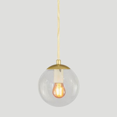 Pendente Globo Esfera De Vidro Cristal 14cm - Ouro