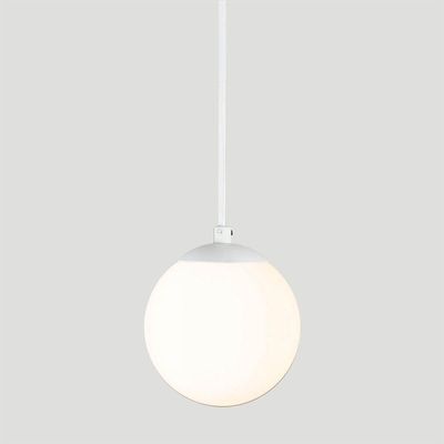 Pendente Branco C/ Globo De Vidro Branco De 14cm + Led 2w