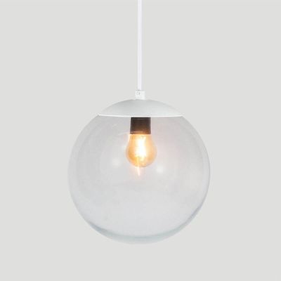 Pendente Globo Esfera De Vidro Cristal 20cm - Branco