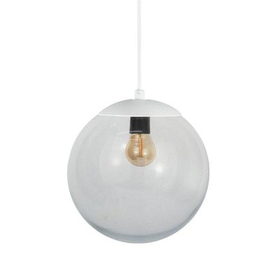 Pendente Globo Esfera De Vidro Cristal 20cm - Branco