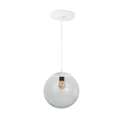 Pendente Globo Esfera De Vidro Cristal 20cm - Branco