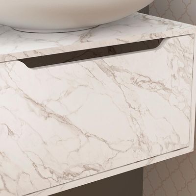 Balcao Gabinete 60 Cm 1 Porta Basculante Bn3646 Marmore Branco Tecno Mobili Marmore Branco