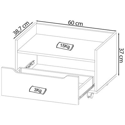 Balcao Gabinete 60 Cm 1 Gaveta E 4 Rodizios Bn3647 Marmore Branco Tecno Mobili Marmore Branco