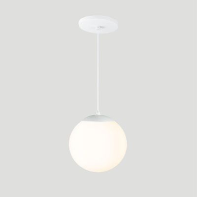 Pendente Globo Esfera De Vidro Branco Fosco 20cm - Branco