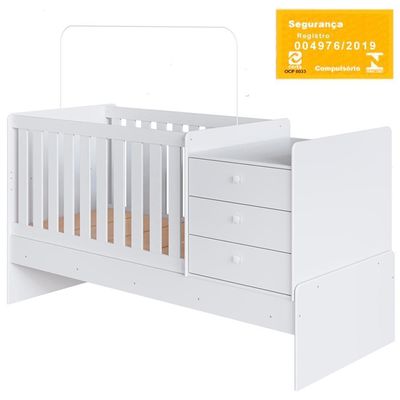 Berço Mini Cama Multifuncional Bb680 Branco Comm Branco