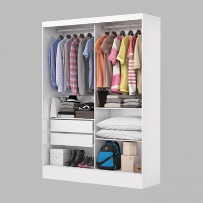 Guarda-roupa Belem 2 Portas De Correr 2 Gavetas Com Espelho Branco