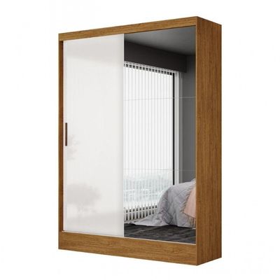 Guarda-roupa Belem Plus 2 Portas De Correr 2 Gavetas Cinamomo Branco