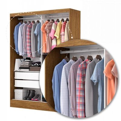Guarda-roupa Belem Plus 2 Portas De Correr 2 Gavetas Cinamomo