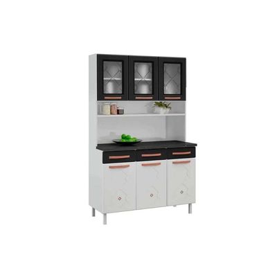 Kit De Cozinha Compacta Mirage New Aço 6 Portas E 3 Gavetas 120cm Branco - Telasul