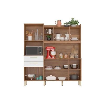 Cozinha Compacta Select C- 6 Portas E 2 Gavetas 178x194 Avena-grafito - Demóbile