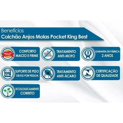 Colchão Casal Molas Superlastic King Best (138x188x33) - Anjos