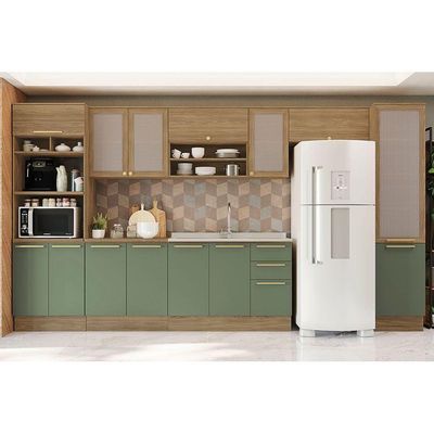 Balcão De Cozinha Botanic M623 C/ 2 Portas S/tampo 80cm Nogueira/fendi - Kappesberg