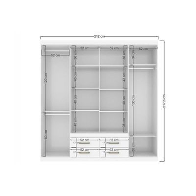 Guarda Roupa Casal 8 Portas E 4 Gavetas C- Pés Nápoles Branco