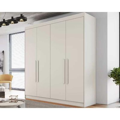 Guarda Roupa Solteiro 3 Gavetas E 4 Portas Nantes Off White - Europa