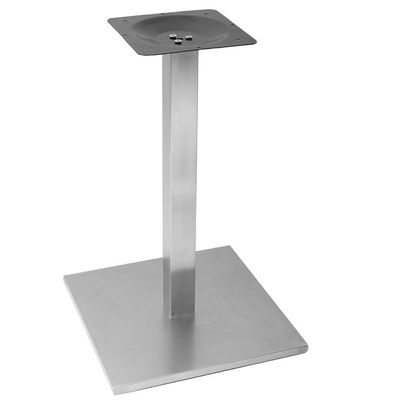 Mesa Alpha Inox 77,50 Cm (altura) Com Tampo Em Mdp Quadrado 60 Cm Imbuia