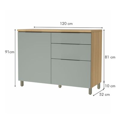Cozinha 5 Peças 100% Mdf Marquesa Gourmet Nature-verde