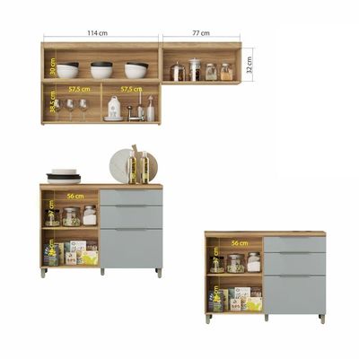 Cozinha 5 Peças 100% Mdf Marquesa Gourmet Nature-verde