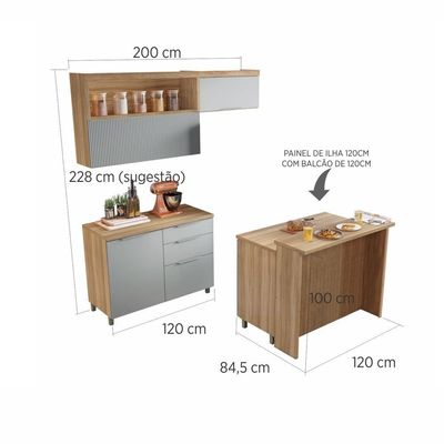 Cozinha 5 Peças 100% Mdf Marquesa Gourmet Nature-verde
