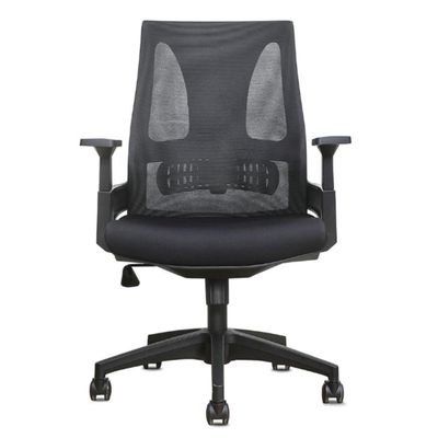 Cadeira Giratória Nr-17 Toledo Rivatti Sem Encosto De Cabeça Tela Mesh Preta Base Rodizio Nylon