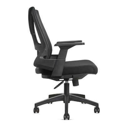 Cadeira Giratória Nr-17 Toledo Rivatti Sem Encosto De Cabeça Tela Mesh Preta Base Rodizio Nylon