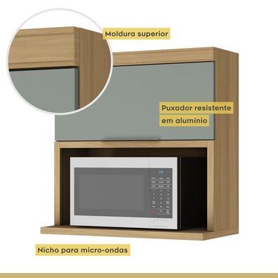 Cozinha 2 Peças 100% Mdf Marquesa Nature-verde