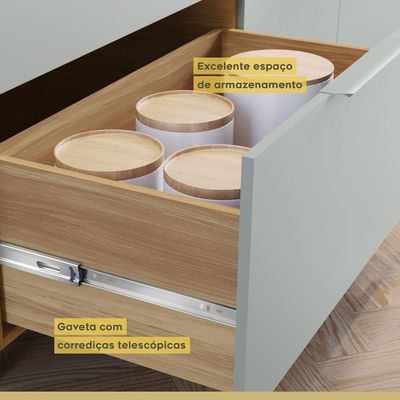 Cozinha 2 Peças 100% Mdf Marquesa Nature-verde