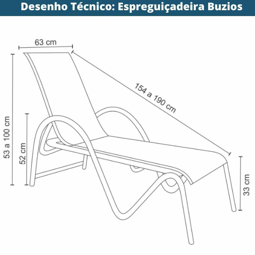 Espreguiçadeira Chaise Búzios Rivatti Em Aluminio Grafite Com Tela Mesh Grafite