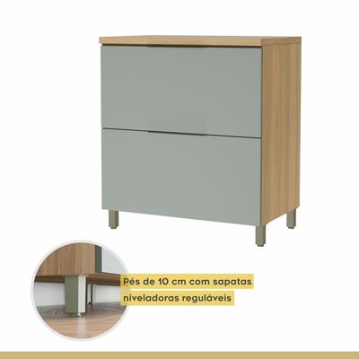 Cozinha 4 Peças 100% Mdf Marquesa Nature-verde