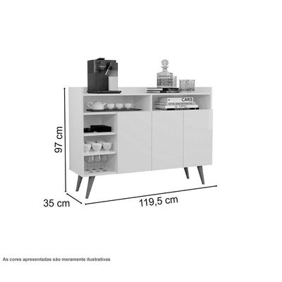 Buffet Celta 03 Portas Nature-off White - Giga