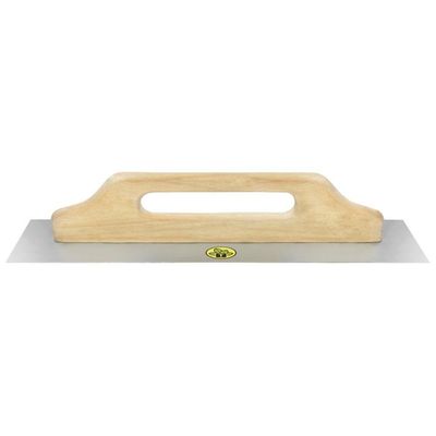 Desempenadeira Metálica De Base Lisa Tramontina Para Drywall Sem Dentes Com Cabo De Madeira