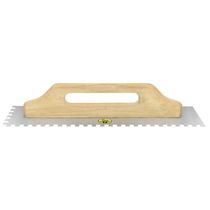 Desempenadeira Metálica De Base Lisa Tramontina Para Drywall Com Dentes Com Cabo De Madeira