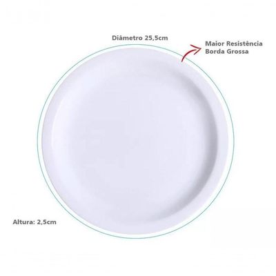 Kit 24 Pratos De Mesa Porcelana Iguaçu Almoço Jantar Germer