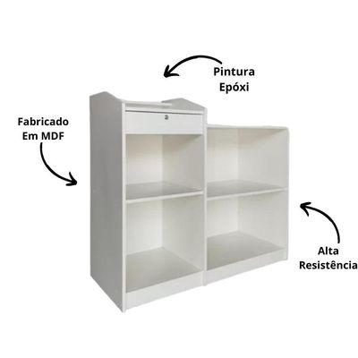 Balcão Caixa Pacote Simples 1,00a X 1,10l X 0,45p Branco