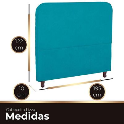Cabeceira Casal King Size Estofada Para Cama Box Lizza Veludo Cor Azul Claro
