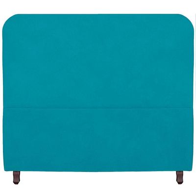 Cabeceira Casal King Size Estofada Para Cama Box Lizza Veludo Cor Azul Claro