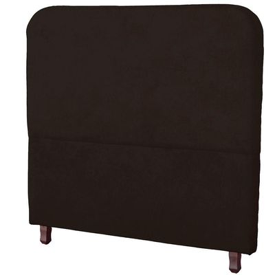 Cabeceira Casal Estofada Para Cama Box Lizza Veludo Cor Marrom