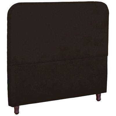 Cabeceira Casal Estofada Para Cama Box Lizza Veludo Cor Marrom