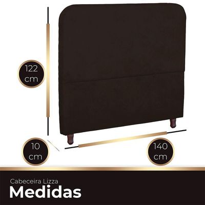 Cabeceira Casal Estofada Para Cama Box Lizza Veludo Cor Marrom