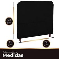 Cabeceira Casal King Size Estofada Para Cama Box Lizza Veludo Preto