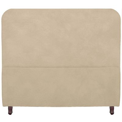 Cabeceira Casal King Size Estofada Para Cama Box Lizza Veludo Bege