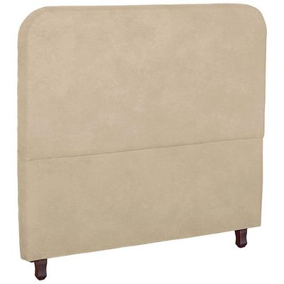 Cabeceira Casal King Size Estofada Para Cama Box Lizza Veludo Bege