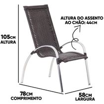 Jogo De Cadeira E Mesa Garden Em Alumínio Trama Original Tabaco